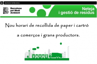 Nou horari de recollida de paper i cartró