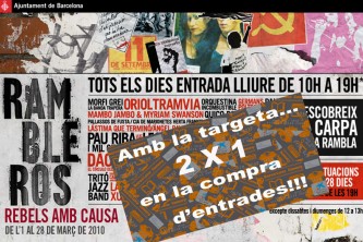 2 x1 en la compra d’entrades de Rambleros amb la Targeta Barcelona Comerç.